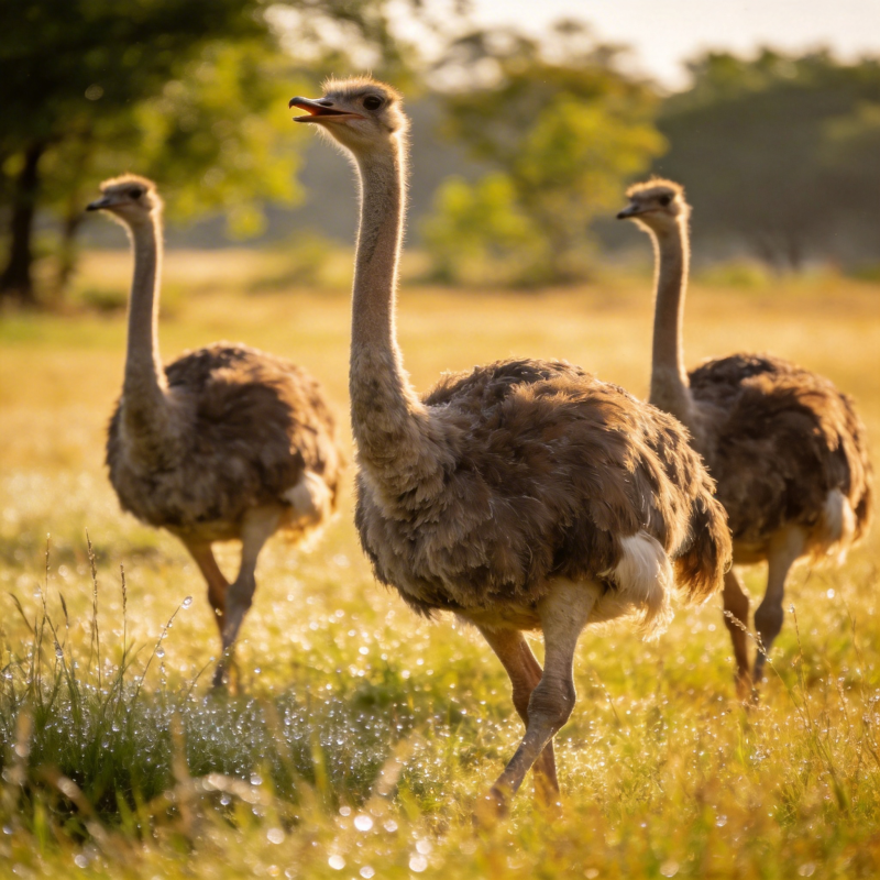 鸵鸟草原行图片