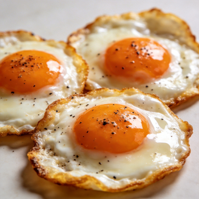 煎蛋三颗 金黄诱人图片