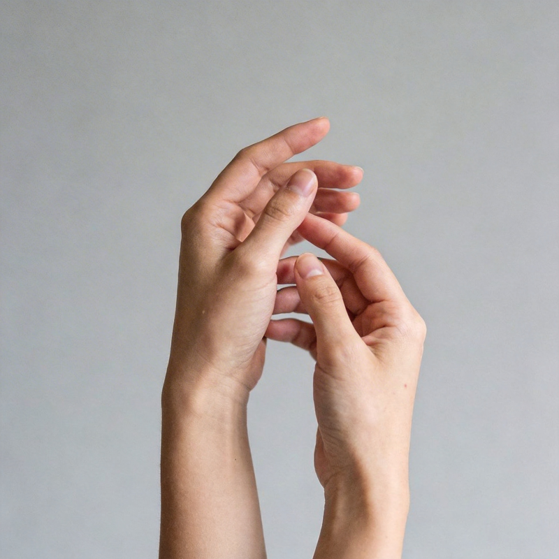 双手轻触指尖图片