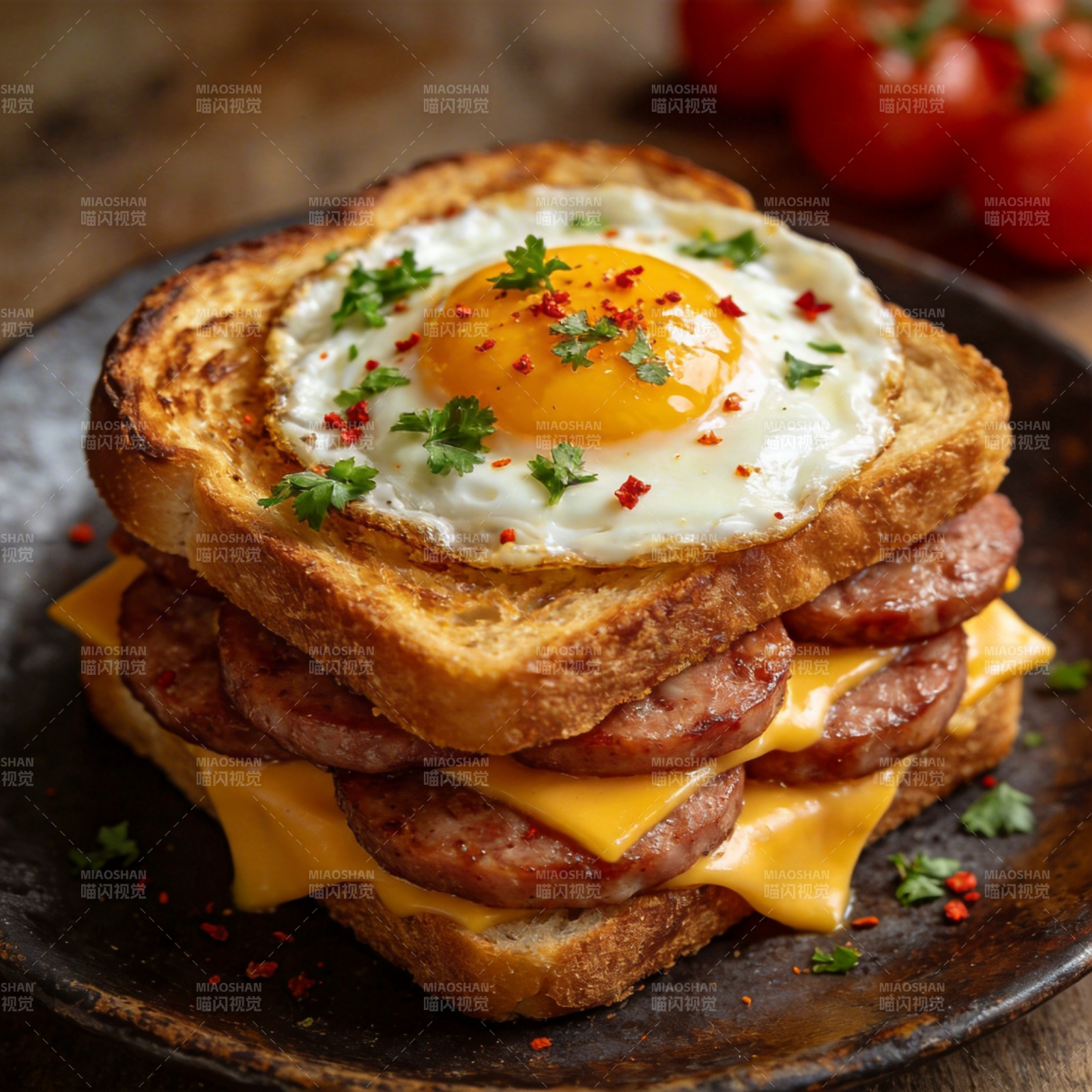 香煎蛋三明治图片