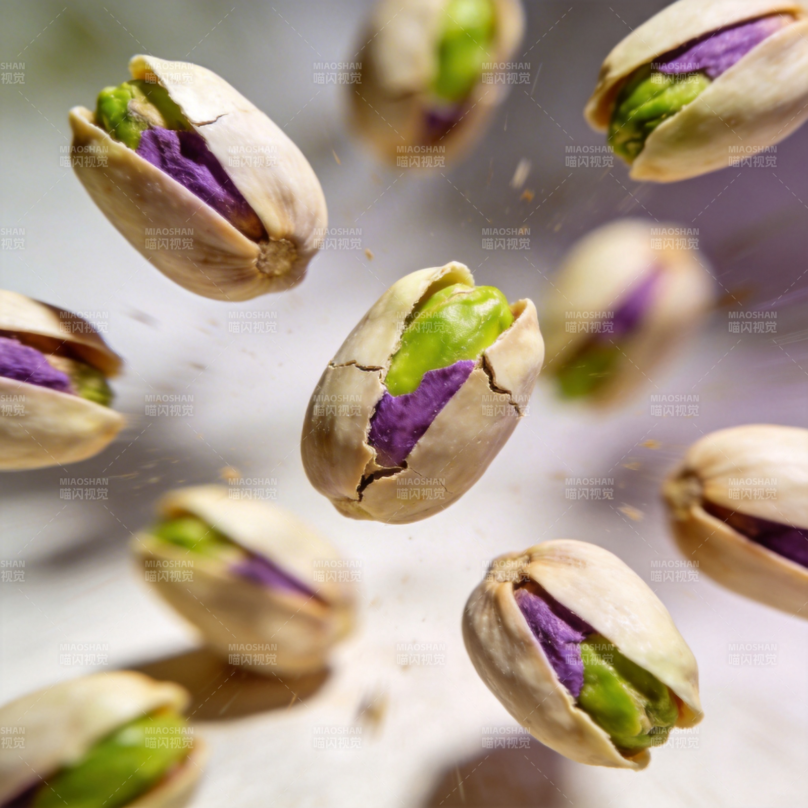 紫绿相间的开心果图片