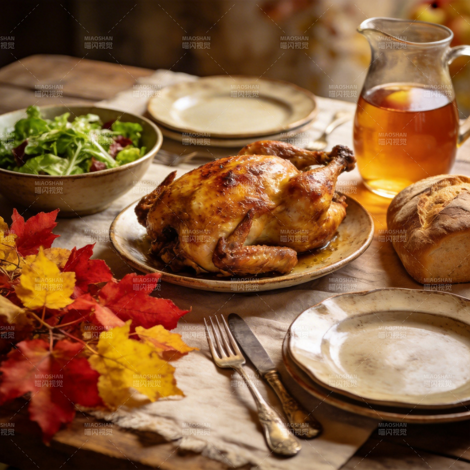 秋日烤鸡盛宴图片