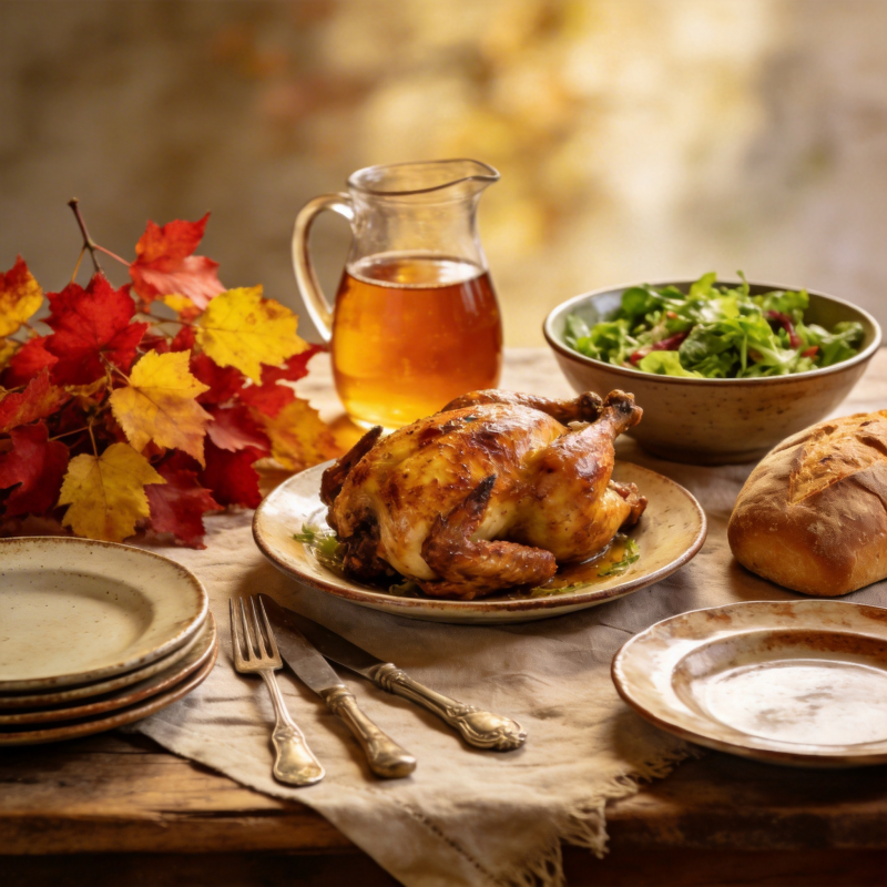秋日家宴 美味烤鸡图片