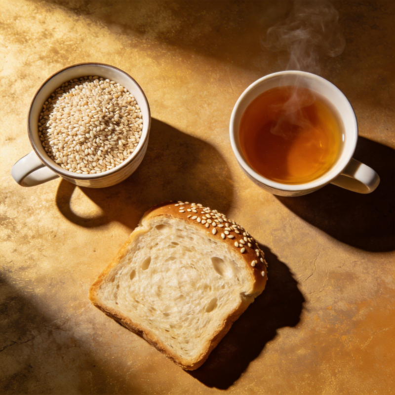 面包与茶的静谧时光图片