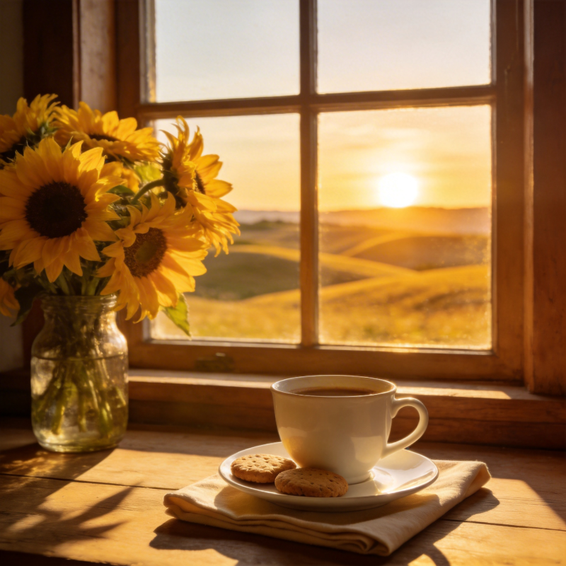 窗边的温暖时光图片