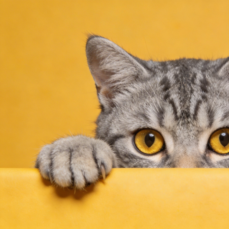 猫咪探头好奇窥视图片