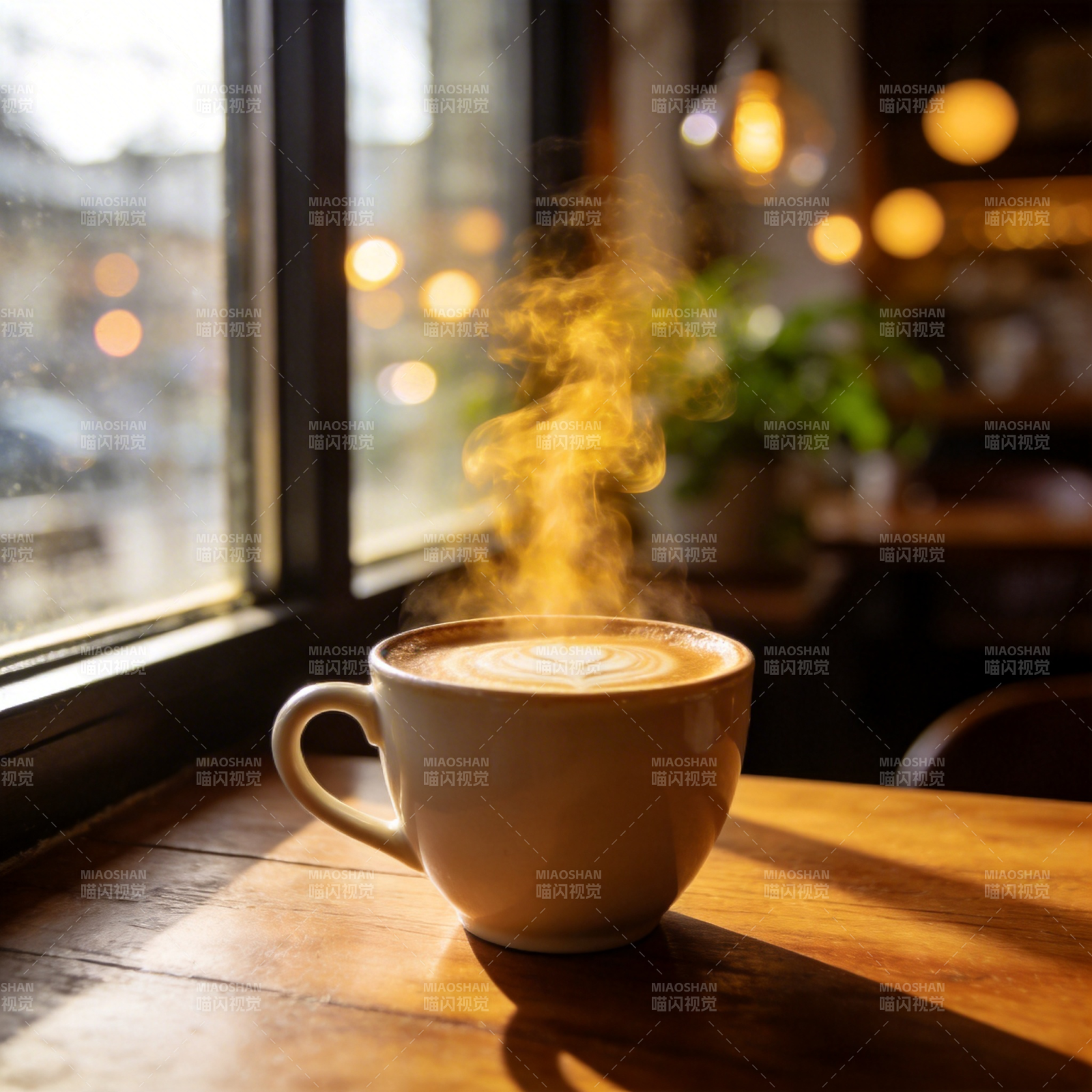 晨光中的咖啡香图片