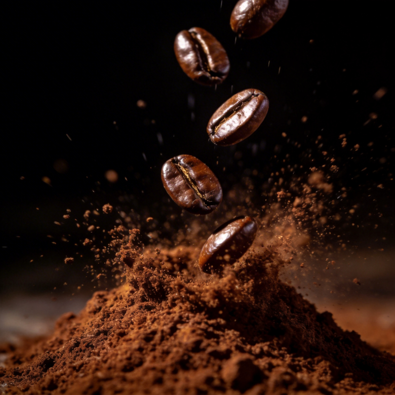 咖啡豆飞溅瞬间图片