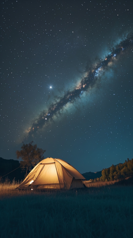 星空下的帐篷图片
