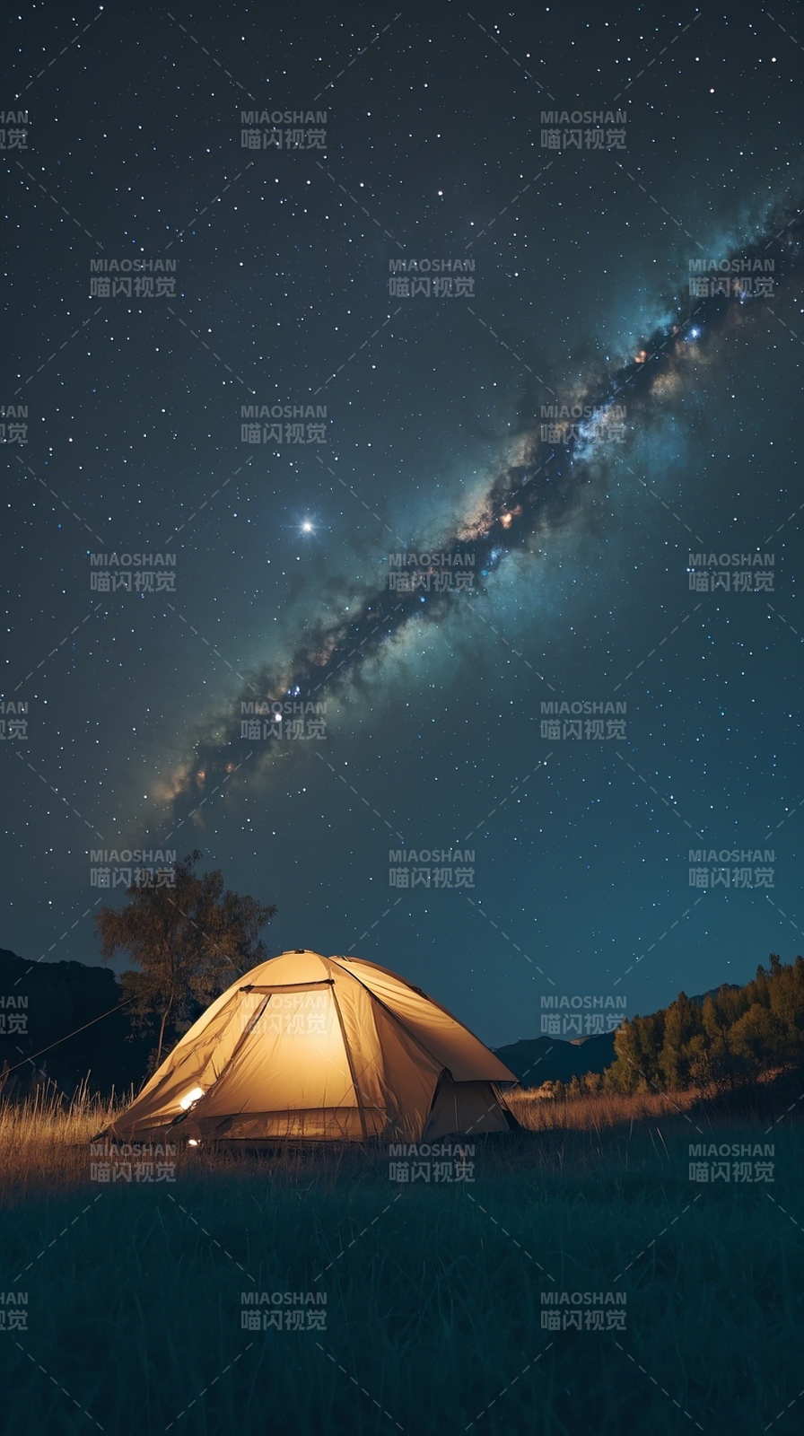星空下的帐篷图片