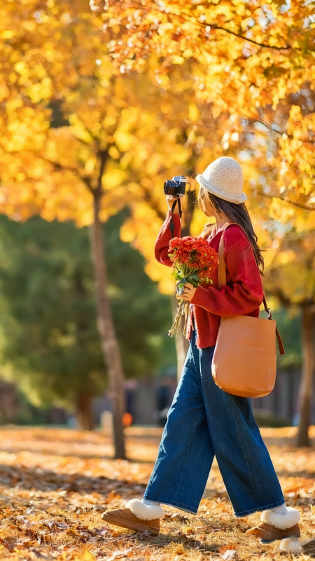 秋日拾光 花影随行图片