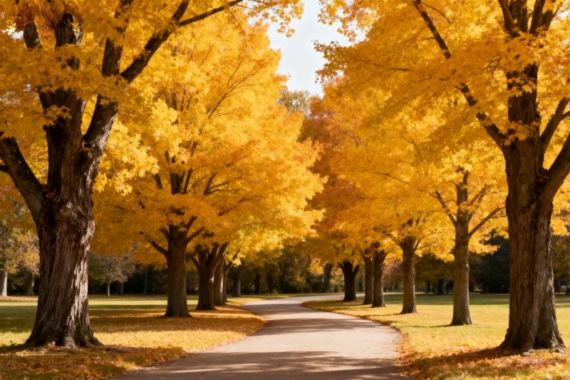 秋日林荫道图片