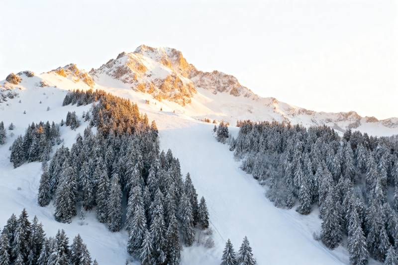 雪峰林海晨光图片