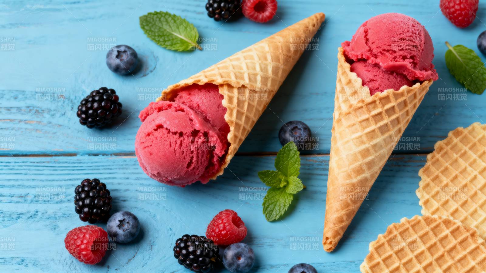 莓果冰淇淋图片