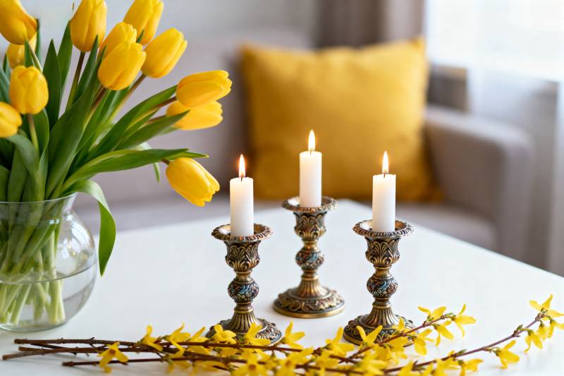 春日花烛静谧景图片