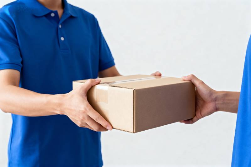 快递员递送包裹图片