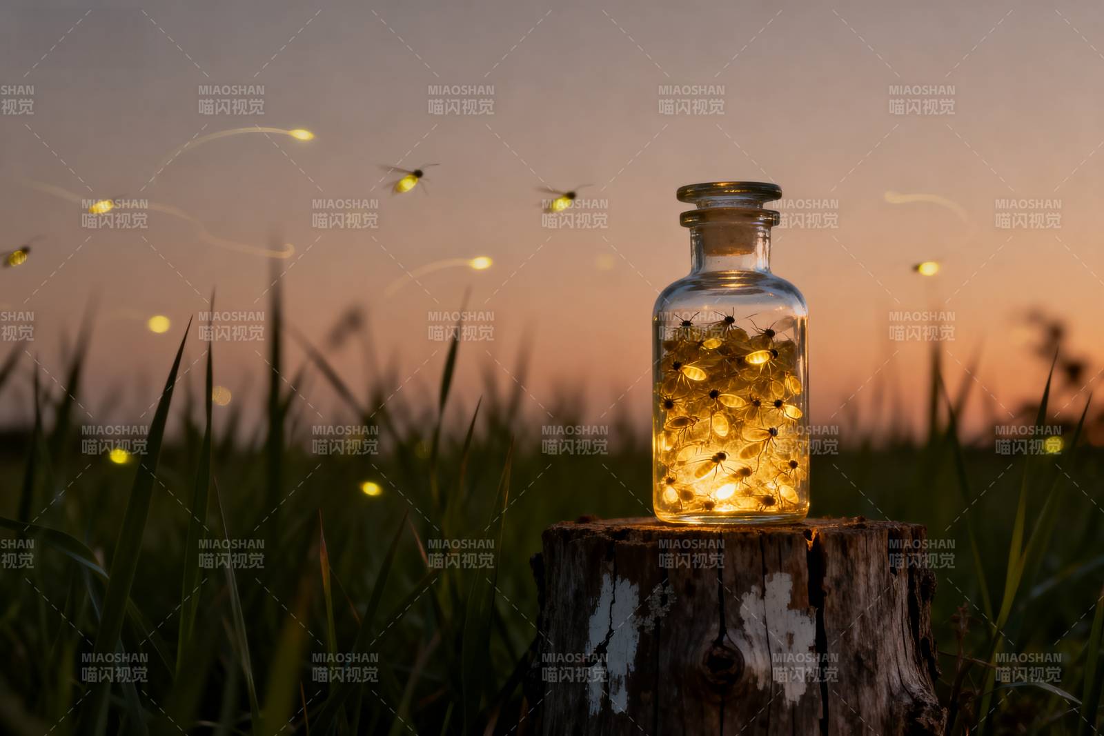 萤火虫瓶中夜光图片