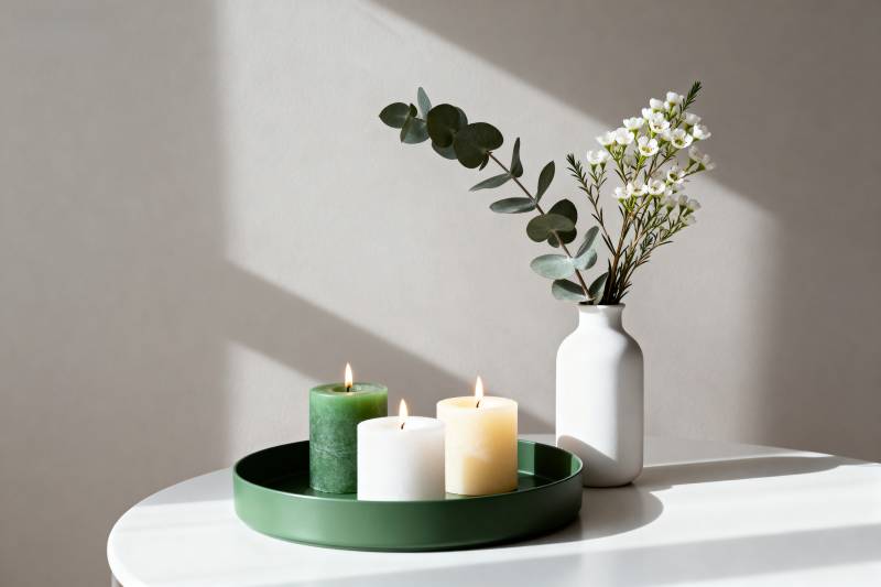 静谧烛光花影图片