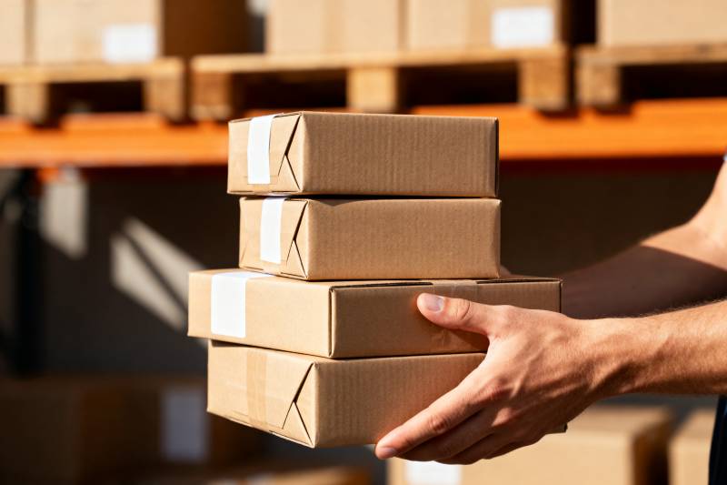 搬运包裹的双手图片