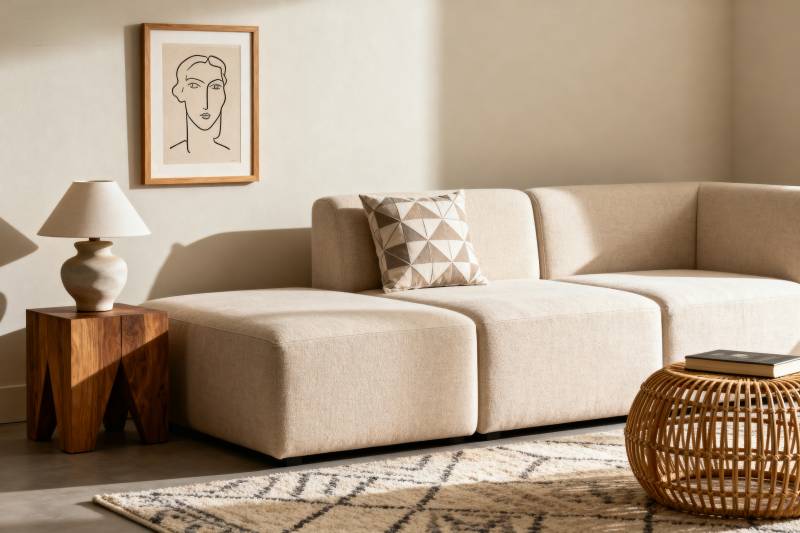 简约客厅沙发布置图片