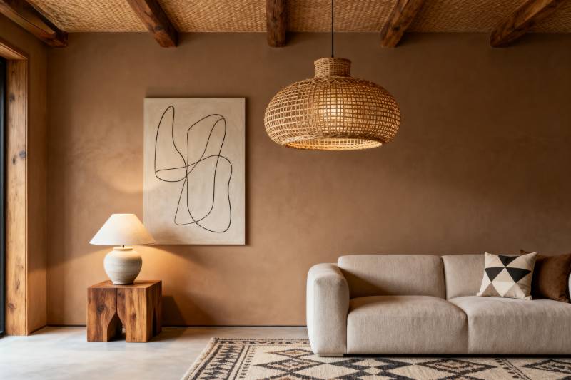 温馨原木风客厅图片