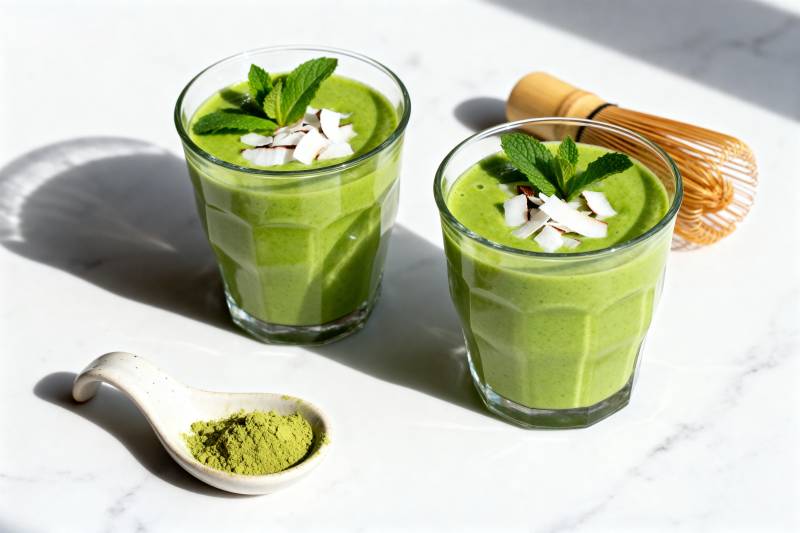 抹茶椰香饮品图片