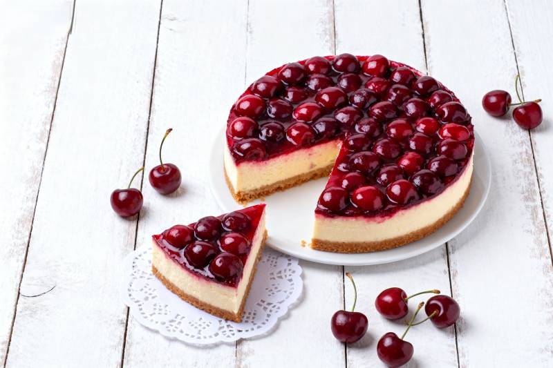 樱桃芝士蛋糕图片