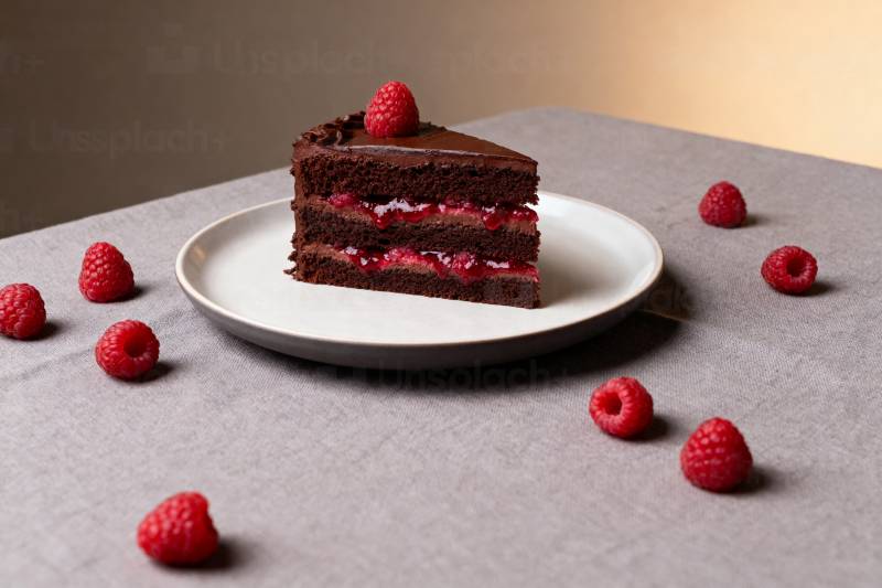 巧克力覆盆子蛋糕图片