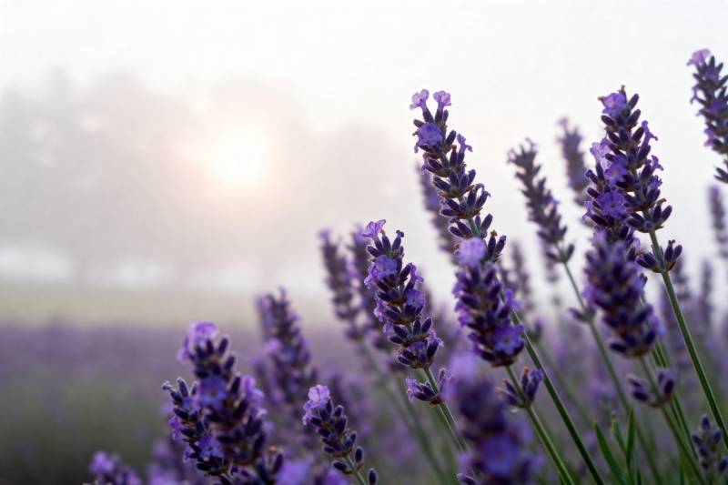 薰衣草田晨曦图片