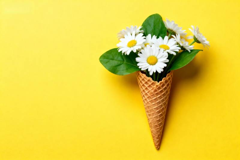 花束冰淇淋锥图片