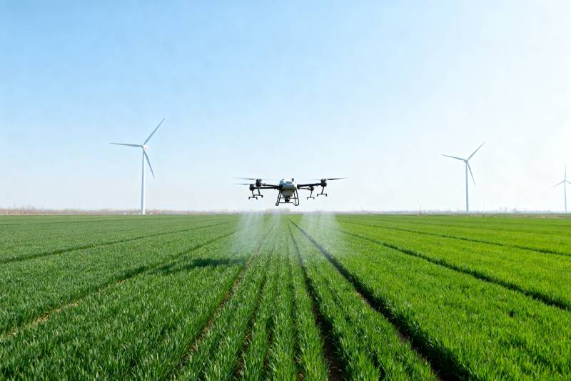 无人机农田喷洒图片