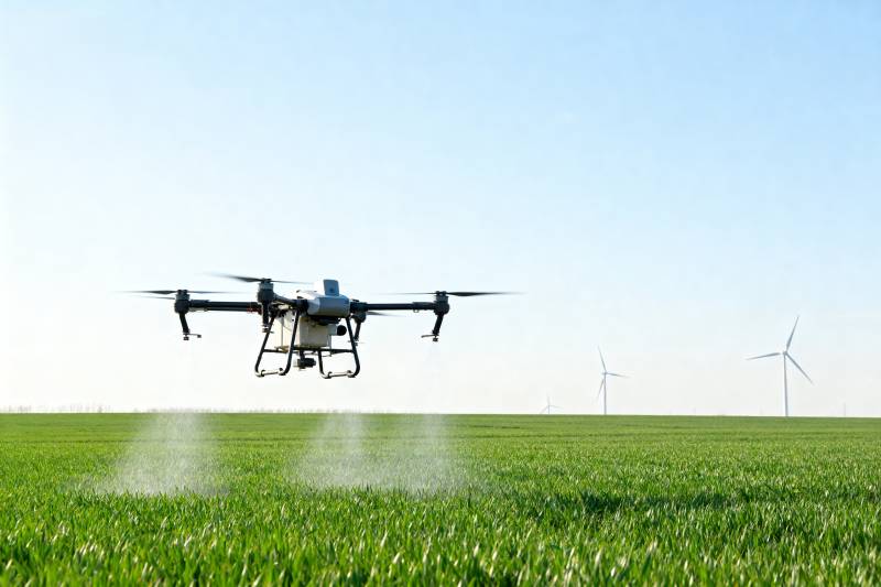无人机农田喷洒图片