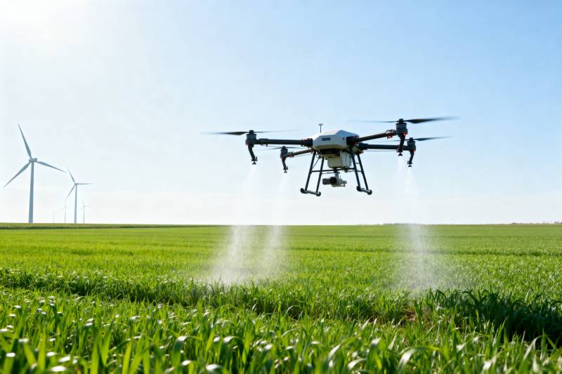无人机喷洒农田图片
