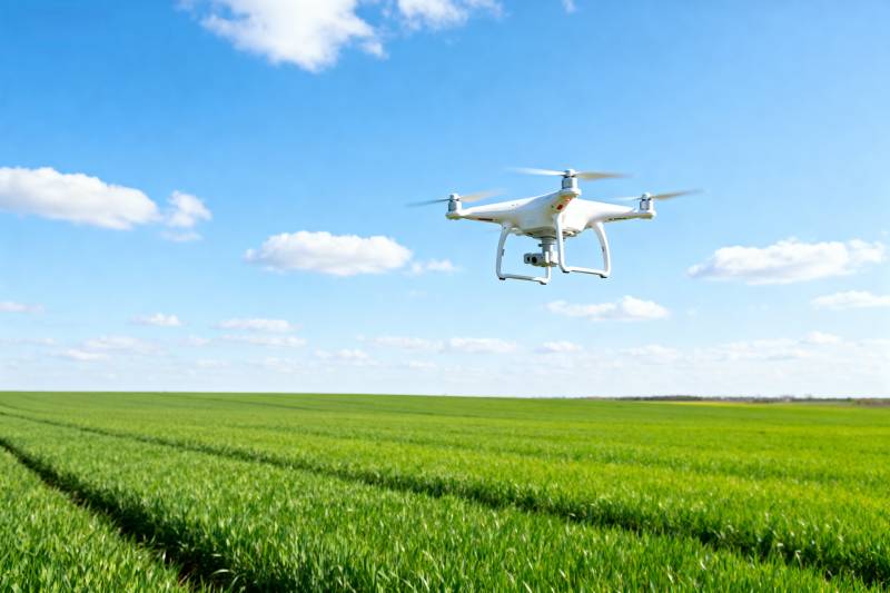 无人机飞越绿野图片