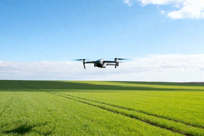 无人机飞越绿野图片