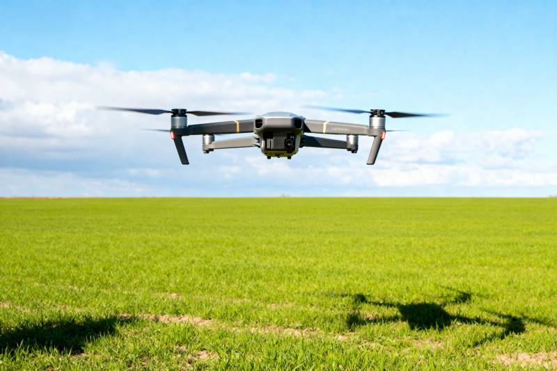 无人机飞越绿野图片