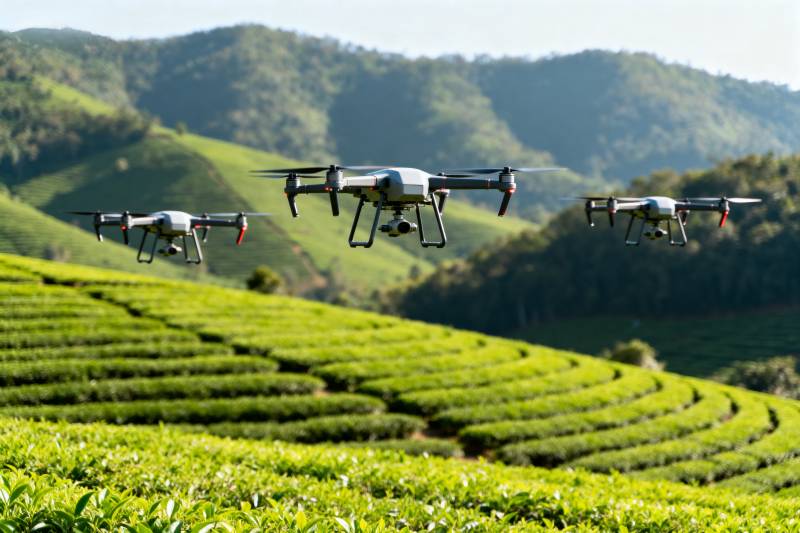 无人机巡茶园图片