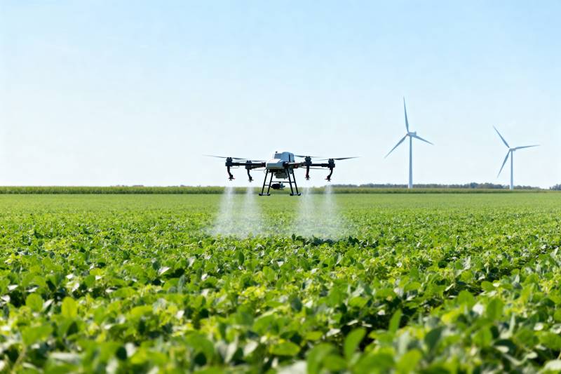 无人机农田喷洒图片