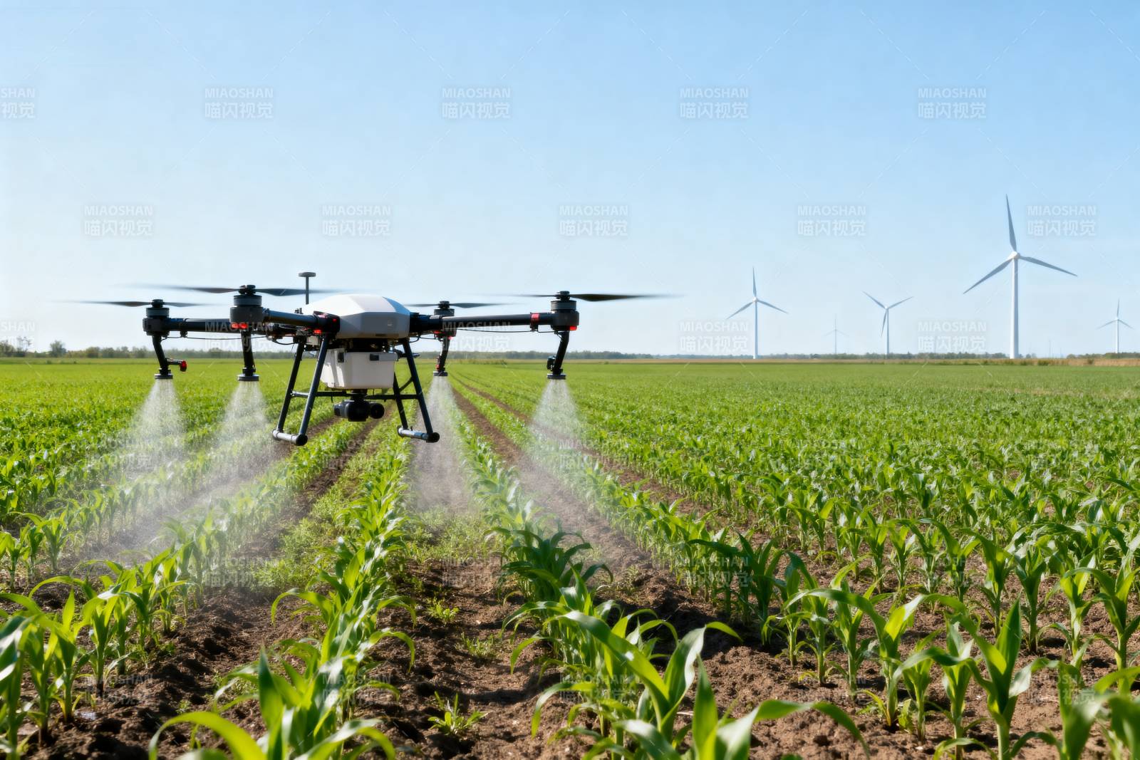 无人机农田喷洒图片