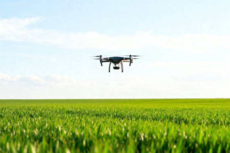 无人机飞越绿野图片