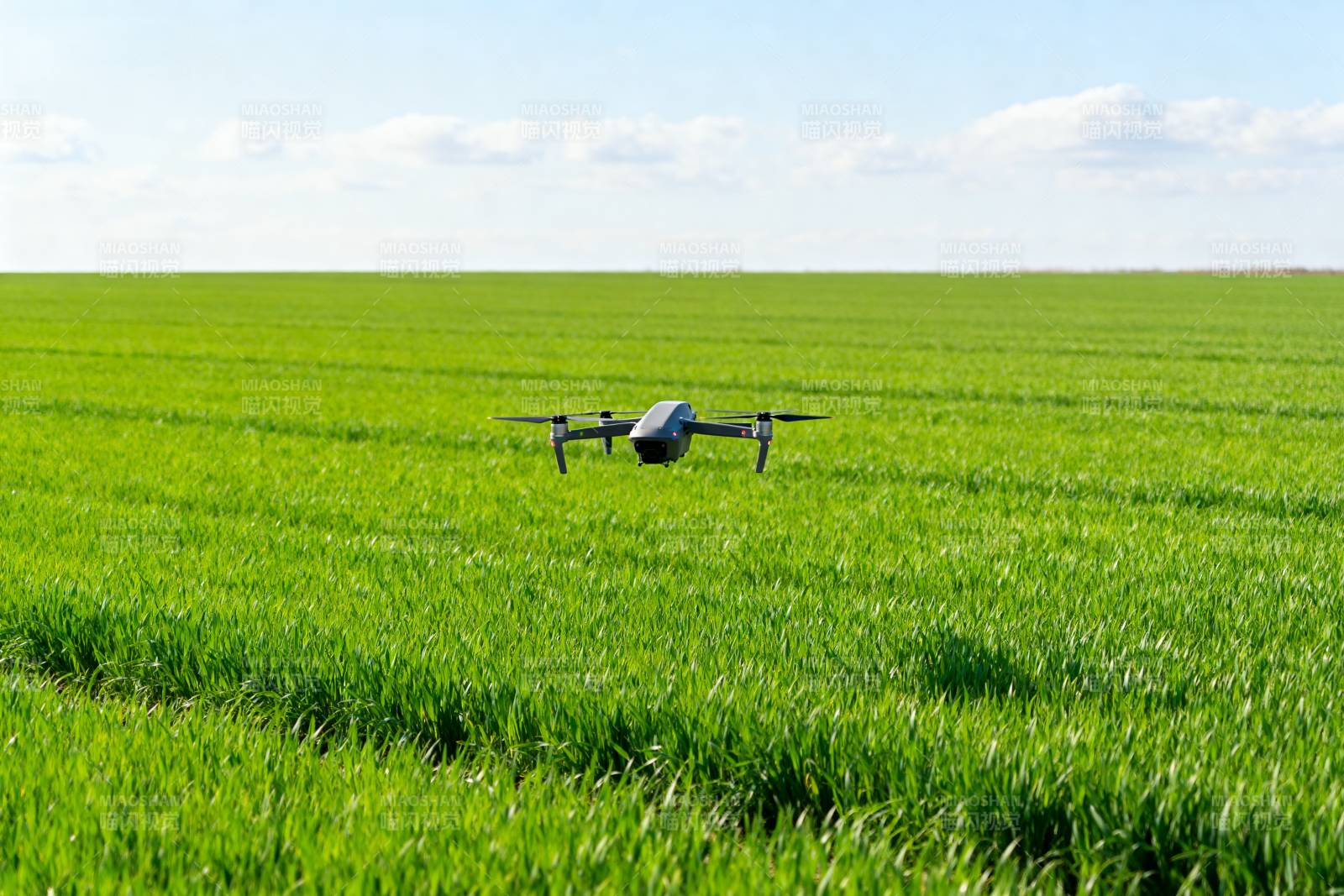 无人机飞越绿野图片