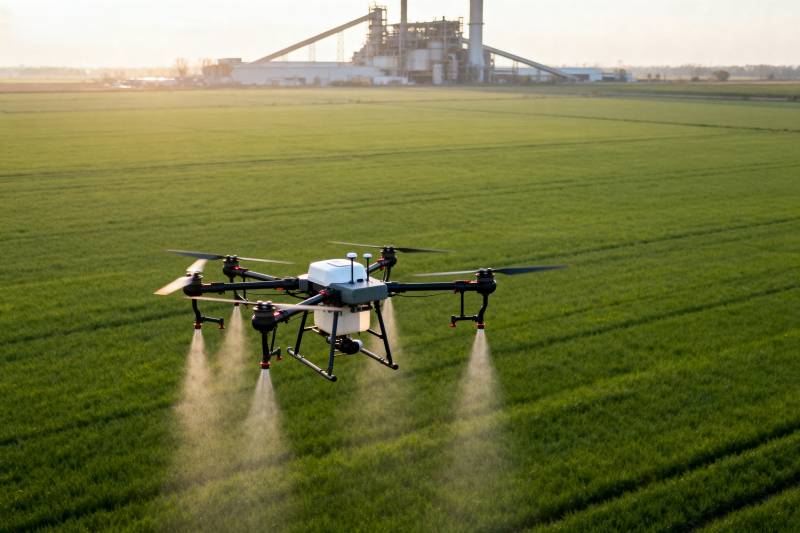 无人机喷洒农田图片