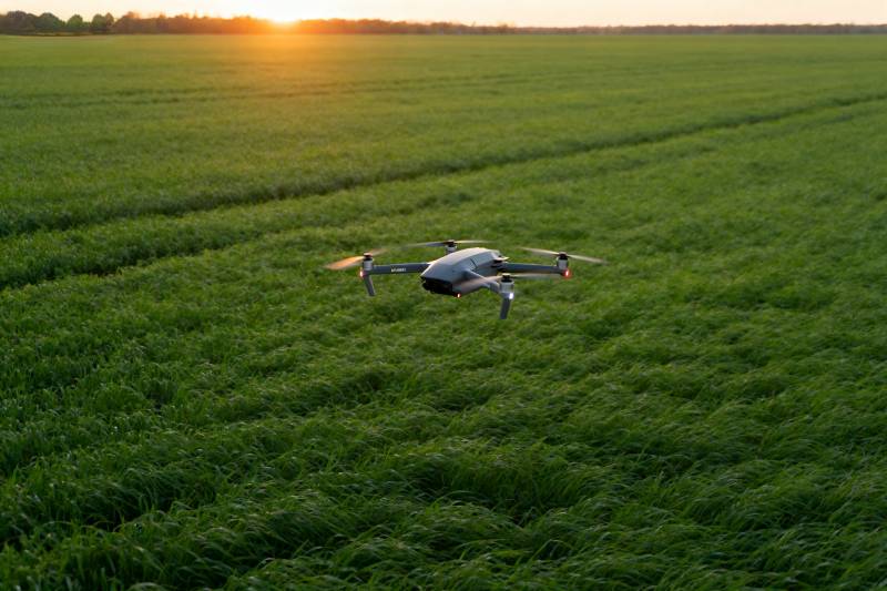 无人机飞越绿野图片