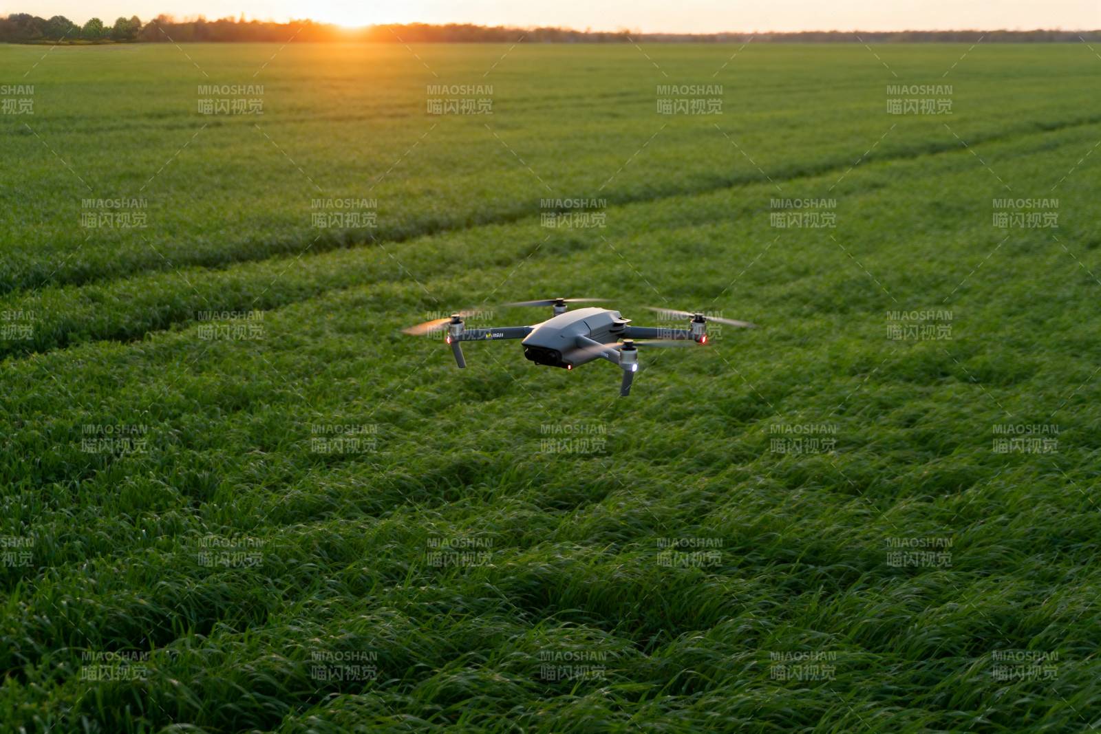 无人机飞越绿野图片