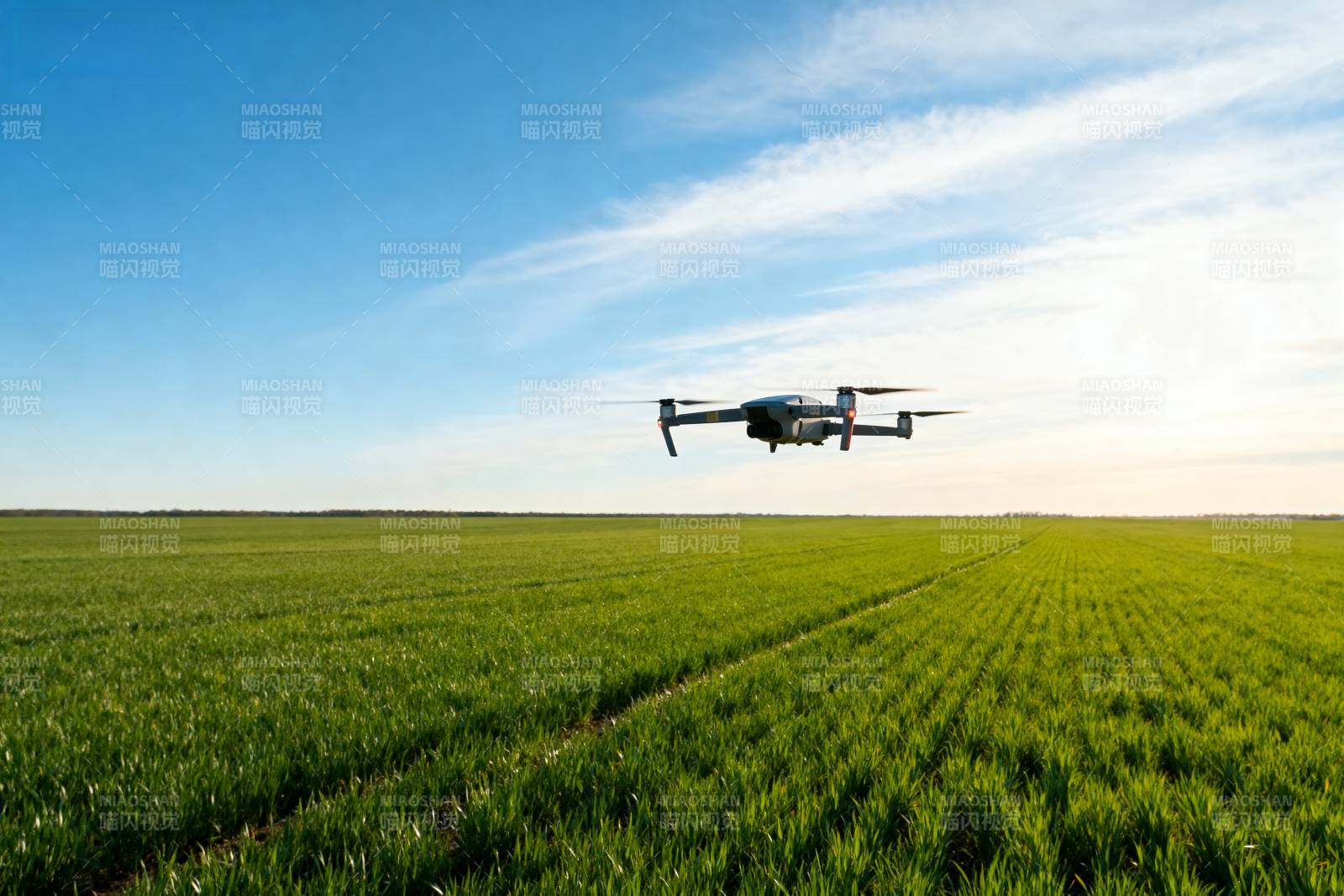 无人机飞越绿野图片