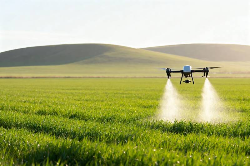 无人机喷洒农田图片
