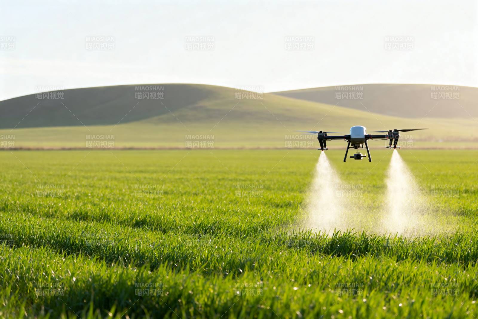 无人机喷洒农田图片
