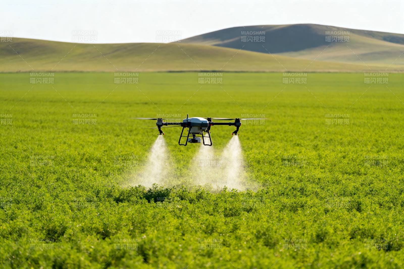 无人机喷洒农田图片