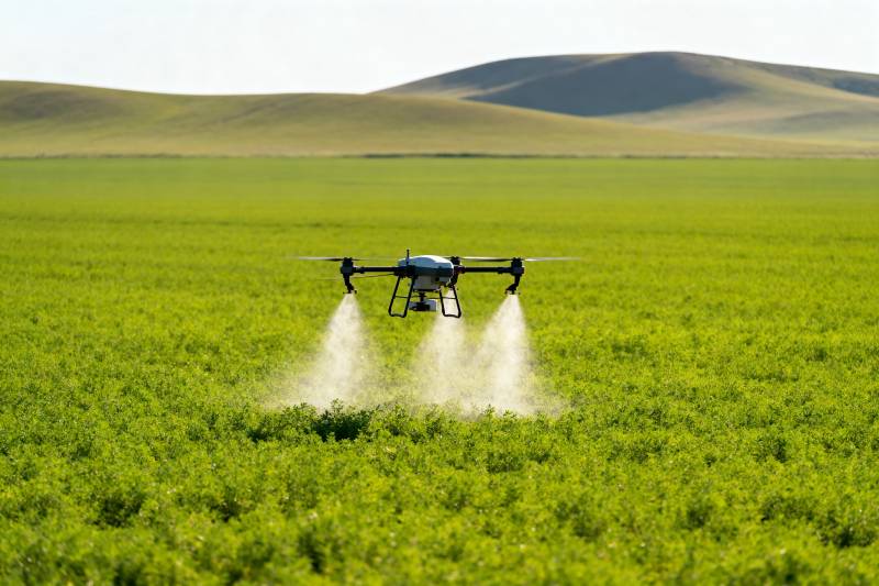 无人机喷洒农田图片