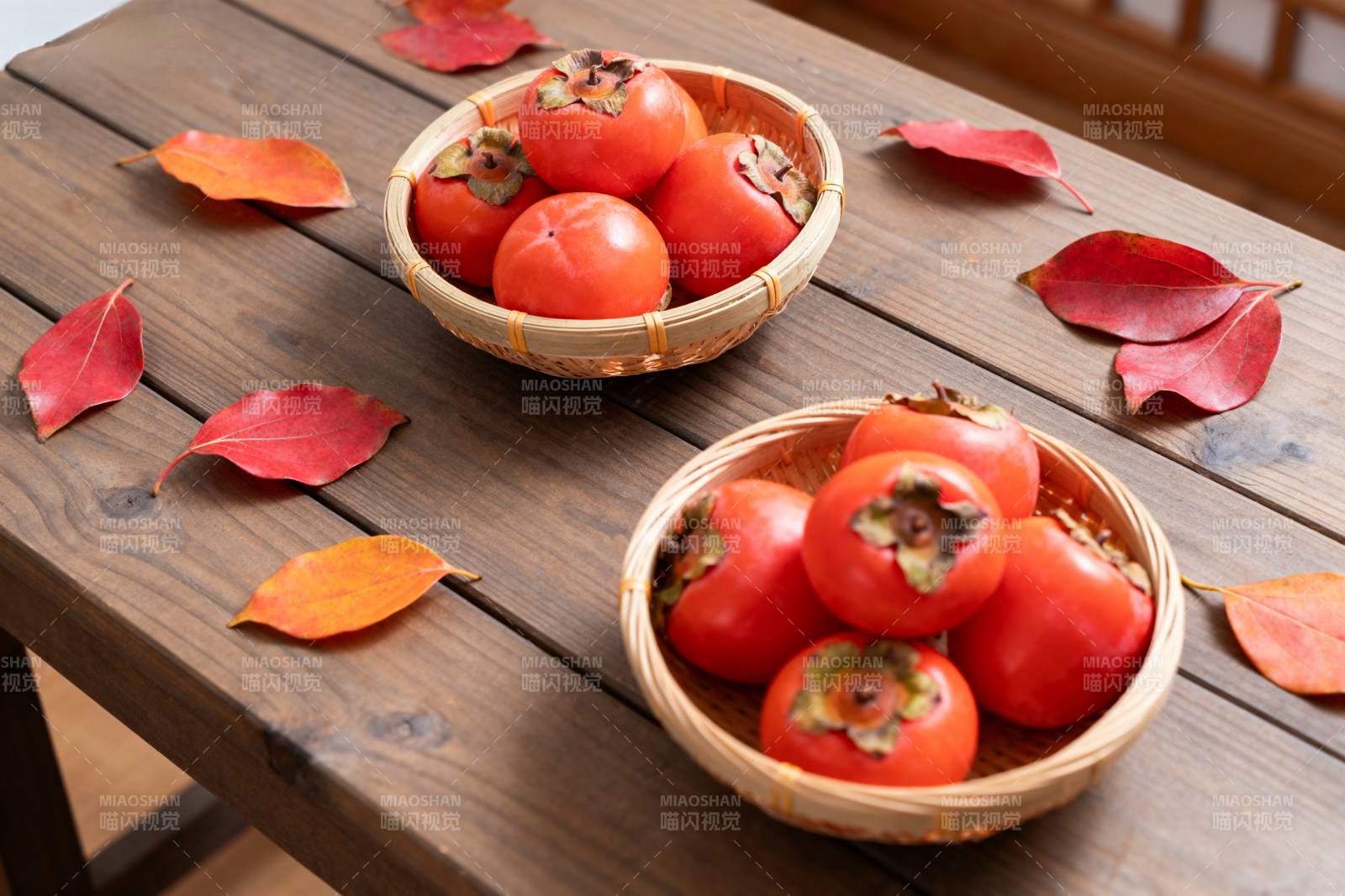 秋日柿子静物图片